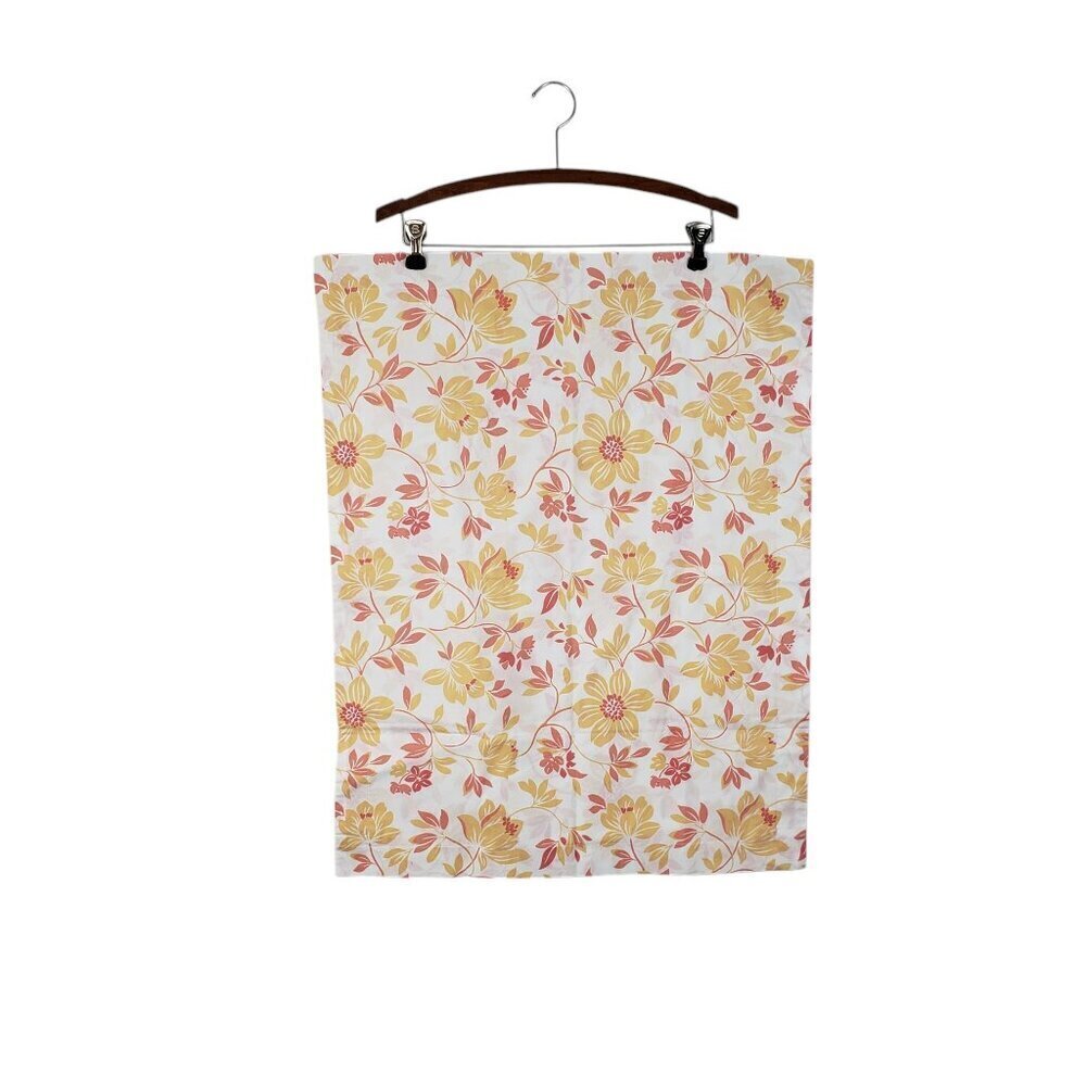 Pair of 2 The Company Store Standard Pillow Shams Cotton White Pink Peach Floral - Picture 2 of 8